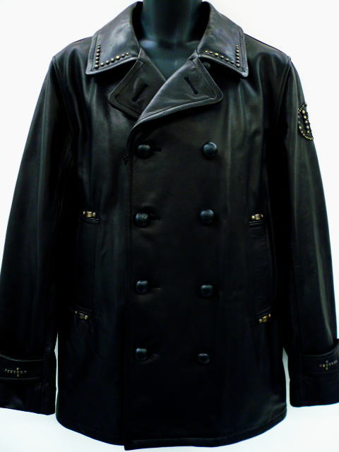 GANGSTERVILLE G.V.×GALCIA Leather PEA COAT