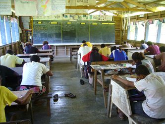 classroom in a test