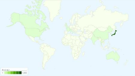 当ブログへのアクセス世界地図