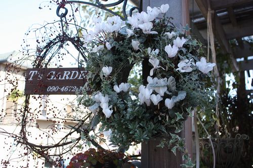 T’s Garden Healing Flowers‐Gシクラメンの白いリース